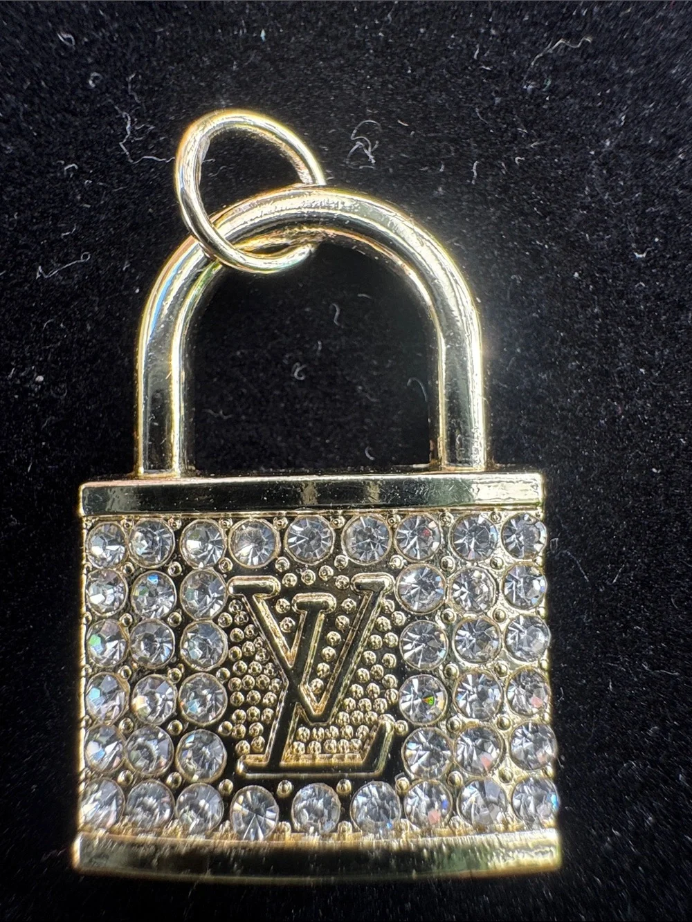 Charm  Padlock Charm with LV Motif